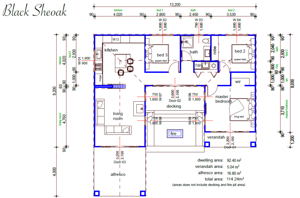 Black Sheoak 1bathroom