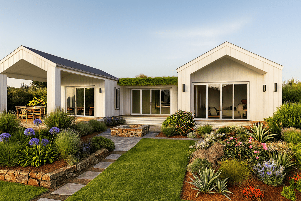 landscaped white cladding